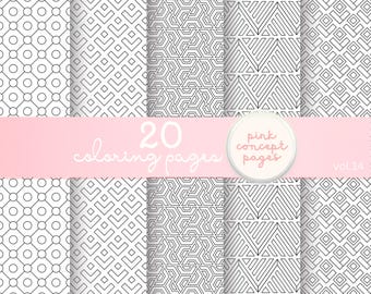 Minimalist Abstract Coloring Pages | Mindful Geometric Patterns for Adults Vol 14