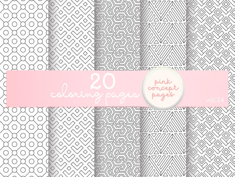 minimalist abstract geometric coloring pages mindful printable pdf for adults
