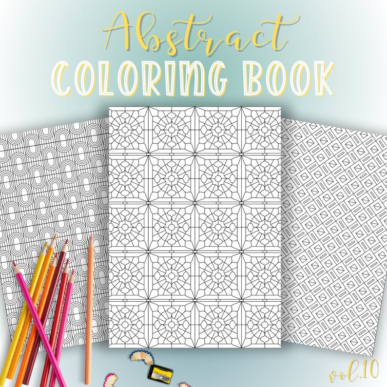 symmetrical geometric design adult coloring page