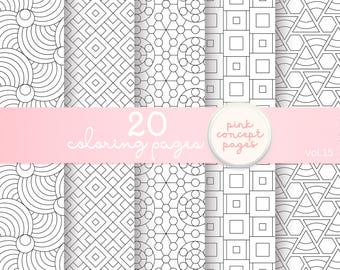 Geometric Pattern Coloring Pages | Modern Abstract Designs for Adults Vol 15