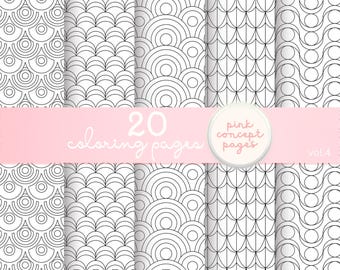 Geometric Pattern Coloring Pages | Relaxing Repeating Designs for Adults Vol 4