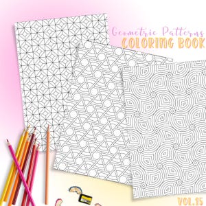 Modern seamless pattern coloring sheets – downloadable adult coloring pages for mindfulness