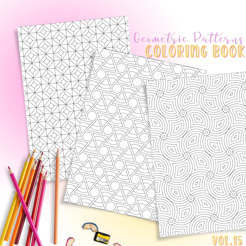 Modern seamless pattern coloring sheets – downloadable adult coloring pages for mindfulness