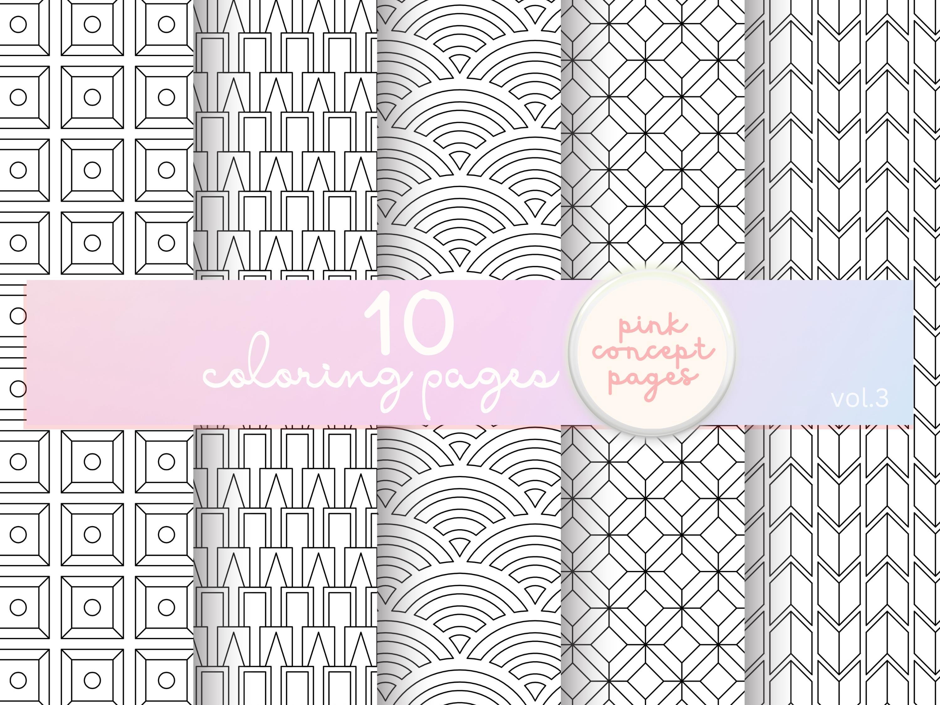 Easy Shapes Coloring Pages | Geometric Pattern PDF Printable for ...