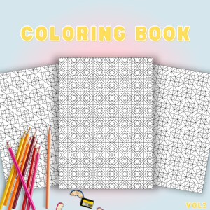Geometric Pattern Coloring Pages Printable | Coloring Book | Relaxing Patterns Coloring Activity | Digital Coloring Book for Adults