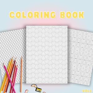 幾何学模様の塗り絵 | パターン塗り絵 | 大人のためのリラックス塗り絵 | ストレス解消ギフト | PDF デジタルダウンロード | Vol6