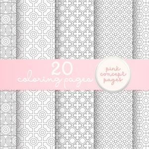 Geometric Pattern Coloring Pages | Minimal Abstract Designs for Adults Vol 7