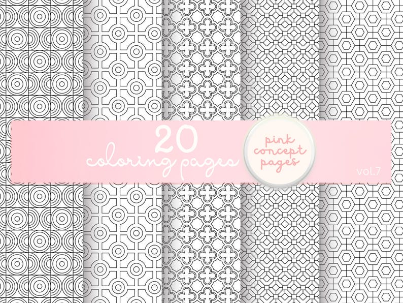 geometric pattern coloring pages minimalist black white printable