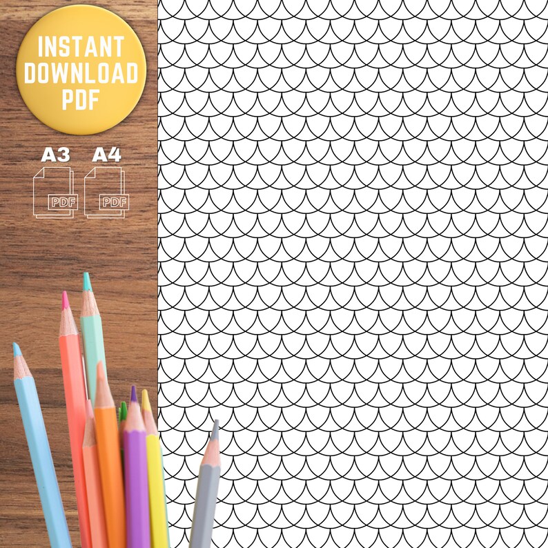 Midcentury Modern Circle Art Coloring Page Black and White - Etsy