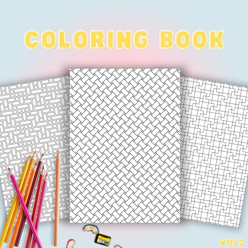 Geometric Pattern Coloring Pages Printable | Coloring Book | Relaxing Patterns Coloring Activity | Digital Coloring Book for Adults