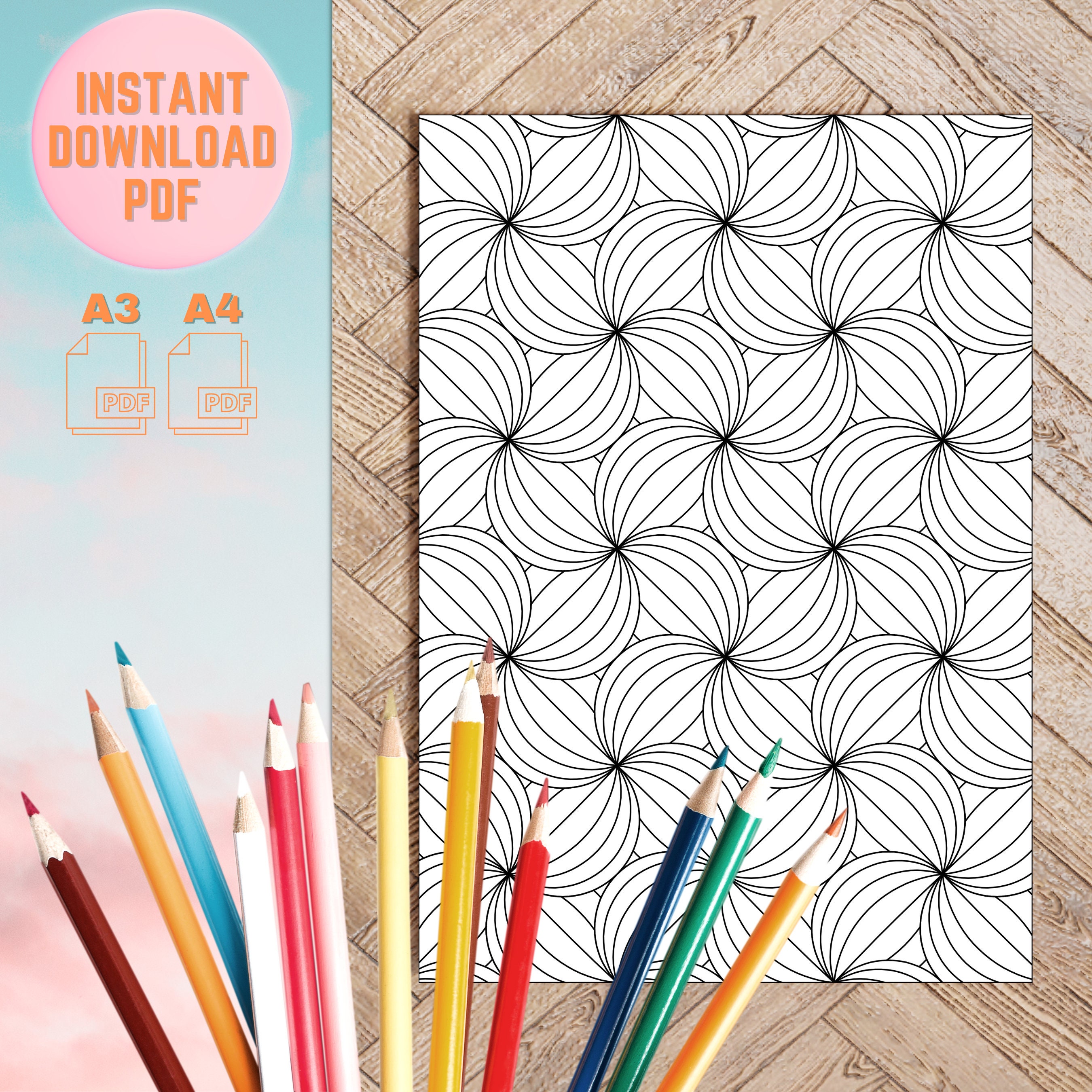 Abstract Pattern Colouring Page Pdf, Therapeutic Abstract Coloring ...
