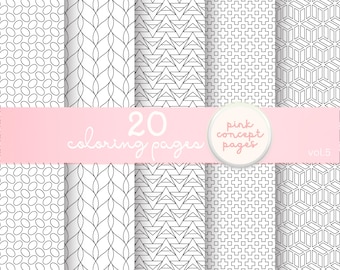 Abstract Geometric Coloring Pages | Seamless Pattern Designs for Adults Vol 5