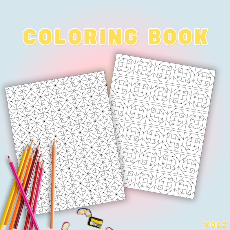 Geometric Pattern Coloring Pages Printable | Coloring Book | Relaxing Patterns Coloring Activity | Digital Coloring Book for Adults