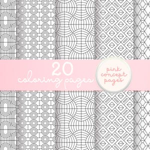 geometric abstract minimal black and white coloring page