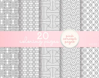 Abstract Geometric Coloring Pages | Minimalist Pattern Art for Stress Relief Vol 10