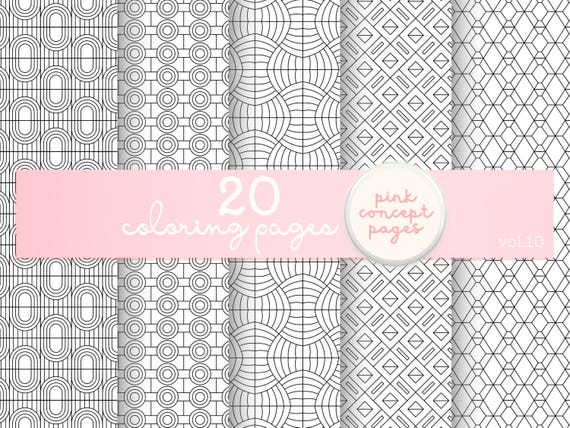 Abstract Geometric Coloring Pages | Minimalist Pattern Art for Stress Relief Vol 10