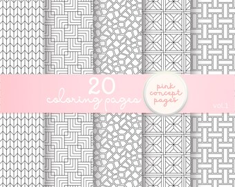 Geometric Pattern Coloring Pages | Abstract Minimalist Designs for Adults Vol 1
