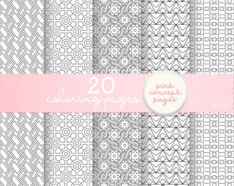 Abstract Geometric Coloring Pages | Modern Pattern Designs for Adults Vol 11