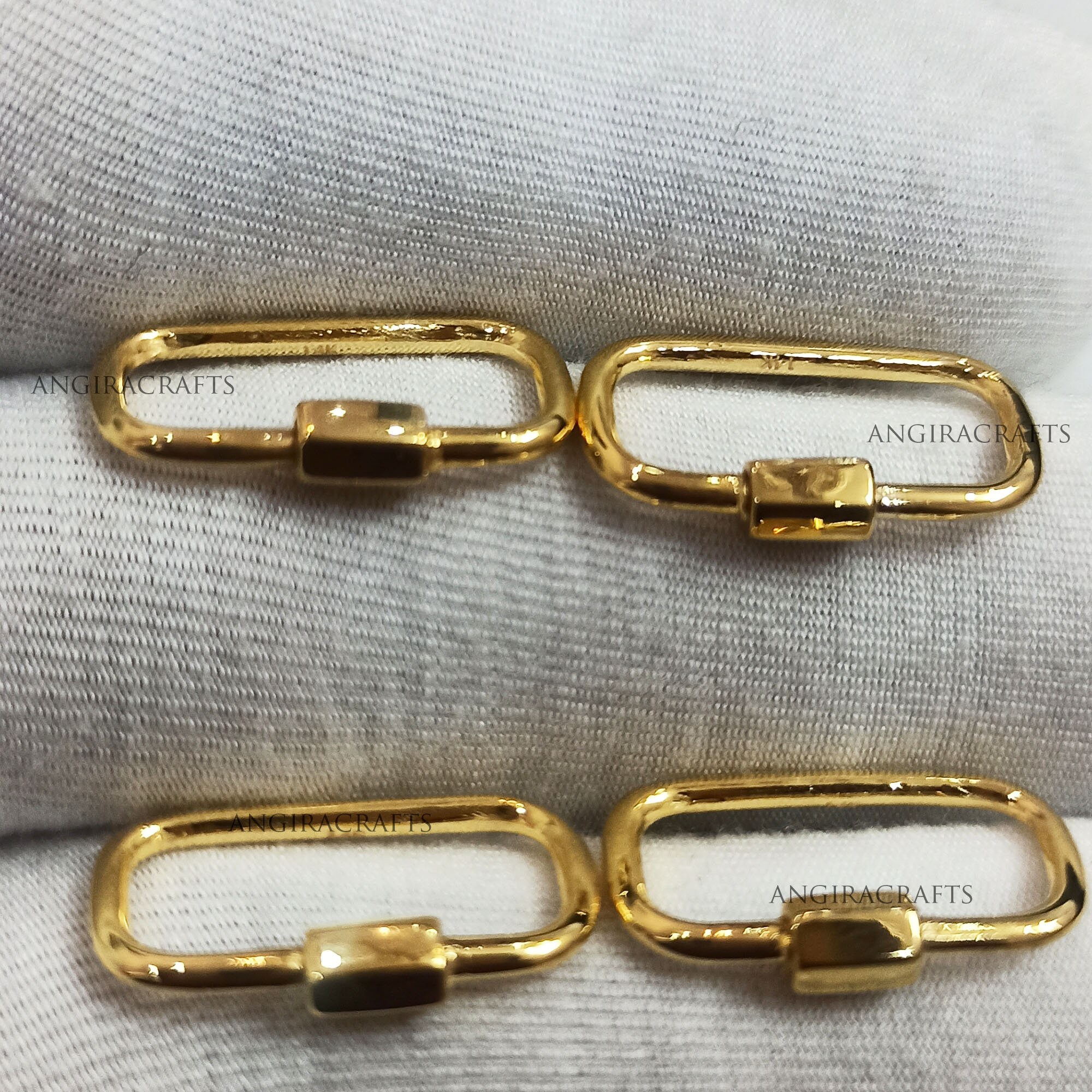 14k Solid Yellow Gold 20MM Mini Carabiner Lock Jewelry Gold Etsy