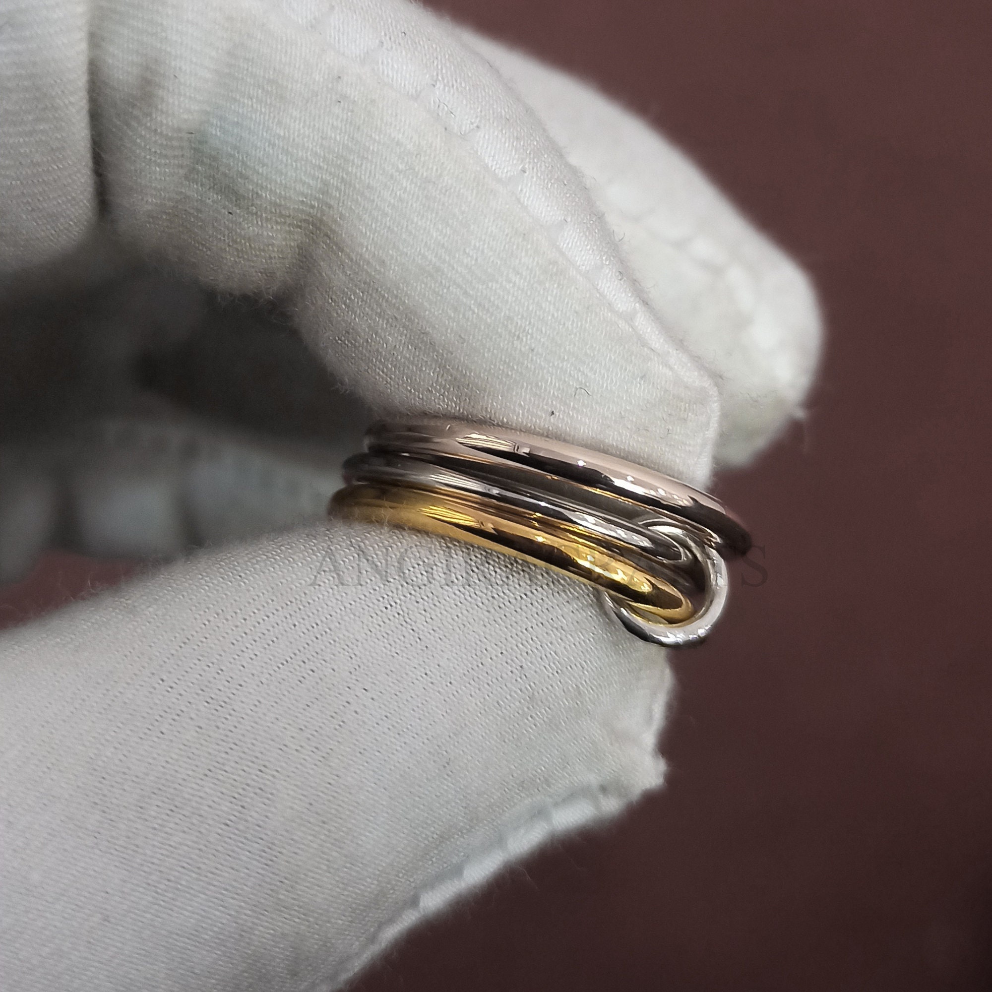 Solid 925 Sterling Silver Connector Band Ring Jewelry Three Etsy