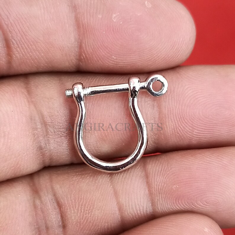 Solid Silver Shackle Lock 925 Sterling Silver Handmade Shackle Lock Fine Jewelry Solid Sterling SIlver Shackle Lock