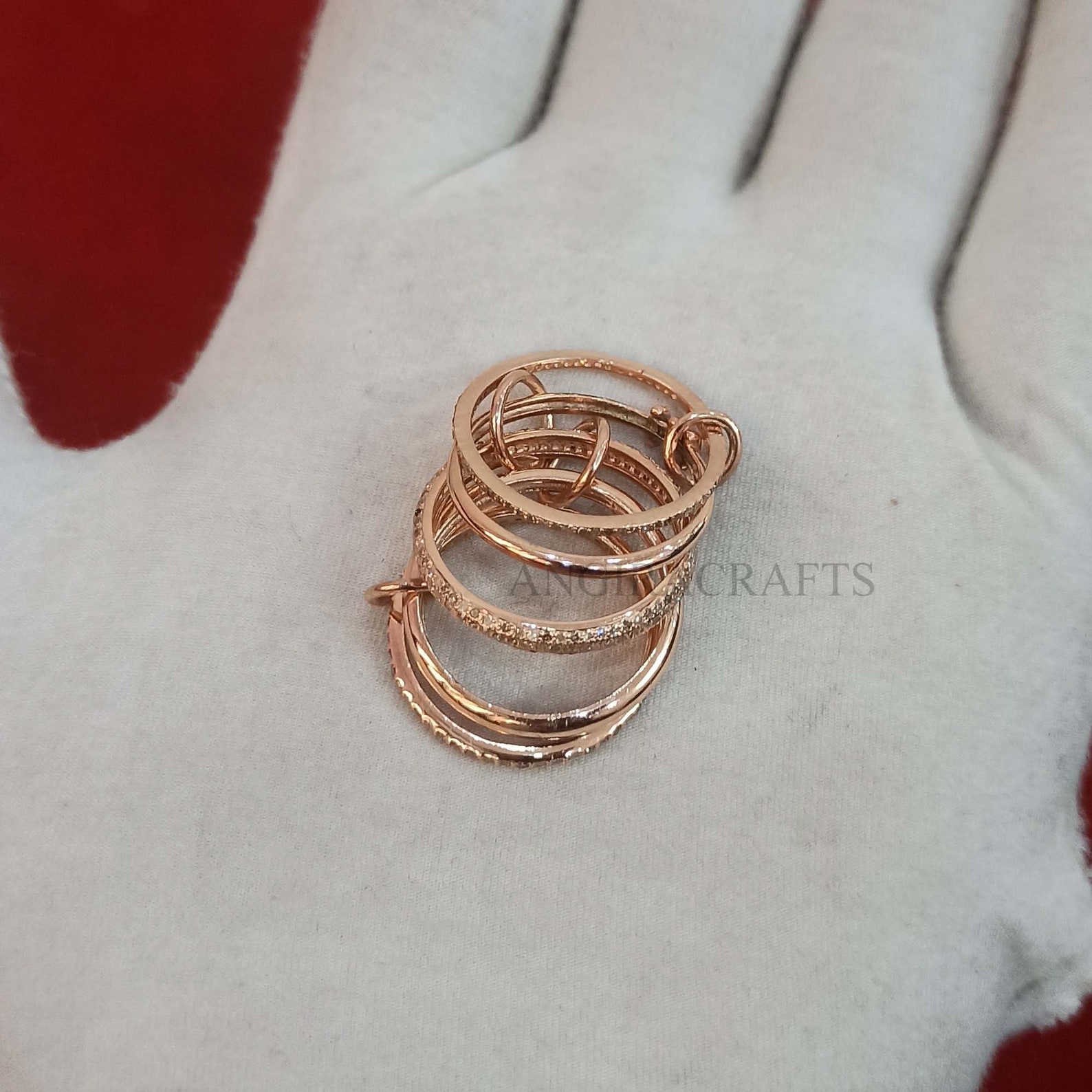 Solid 925 Sterling Silver Connector Band Ring Jewelry Diamond Etsy