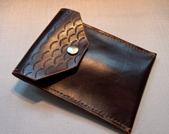 Leather tooled belt pouch