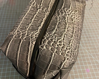 Luggage box bag faux gator