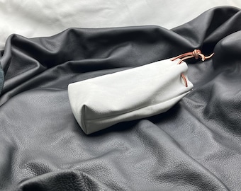 dog treat bag, leather with belt clip