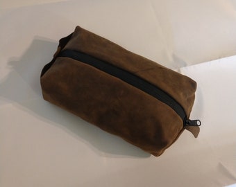 Leather Boxy zipper bag