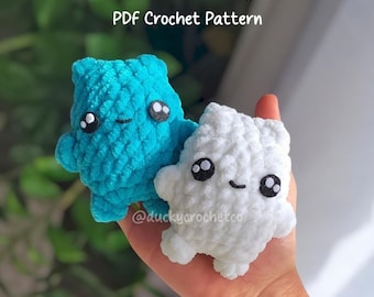 Elementaire wezens water en lucht zonder naaien pdf-haakpatroon | digitaal, schattig, elementen, kawaii, knuffel