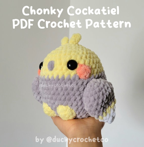 Chonky Cockatiel Crochet Pattern | PDF, digital, instructions, amigurumi, parrot