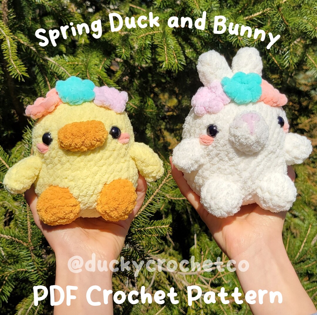Duck and Bunny Crochet PDF Pattern | Digital, Spring, Easter - Etsy