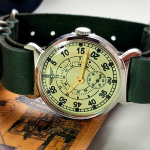 POBEDA Mechanical Watch Aviator Men&#39;s vintage wrist watch