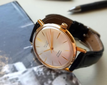 Classic slim watch Poljot de LUXE Mechanical watch for men Minimalist watch style