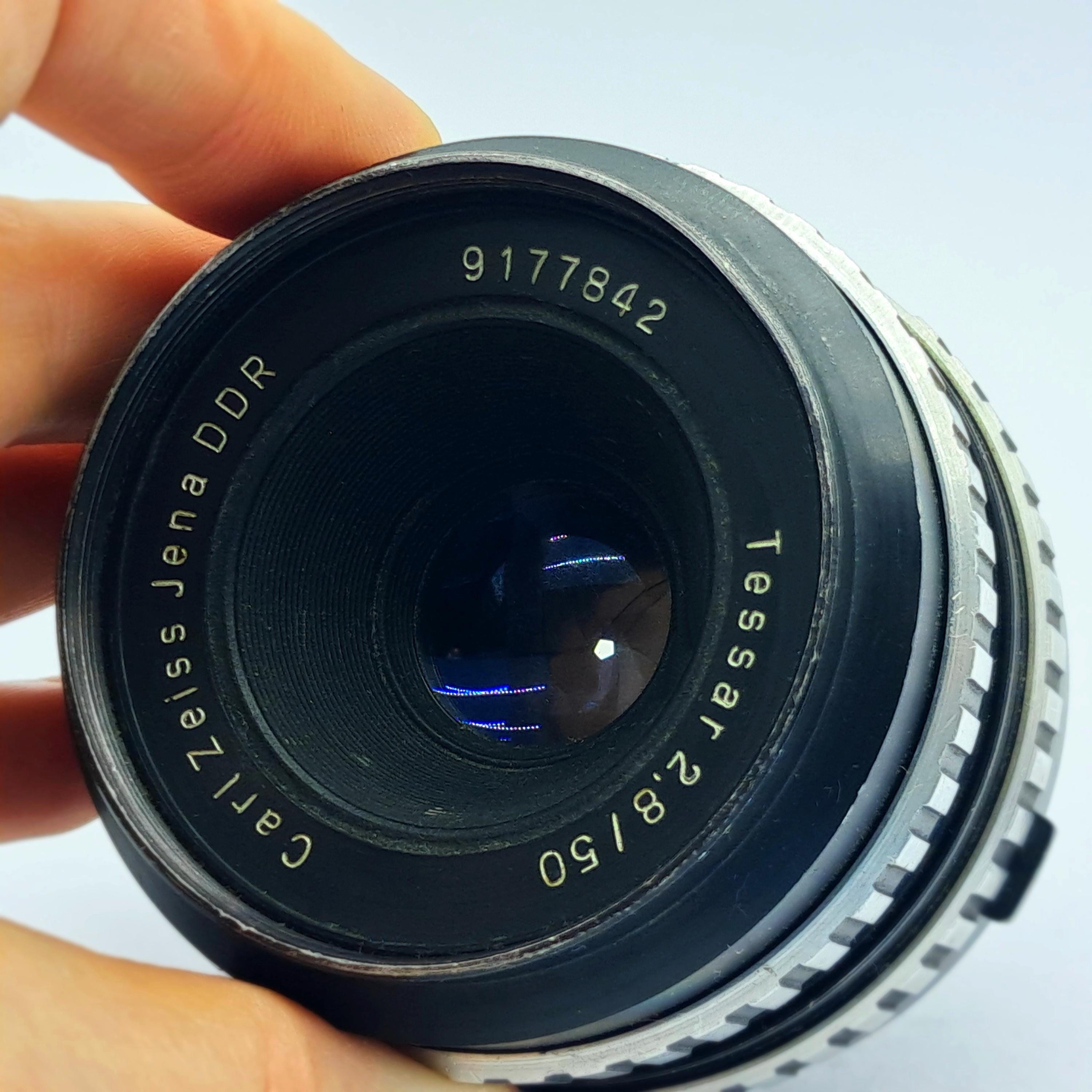 Carl Zeiss Jena Tessar 50mm F2.8 Zebra Lens M42 Vintage DDR 1970s