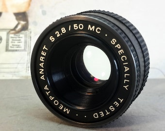 Objetivo de ampliadora Meopta Anaret S 50mm f/2.8 vintage • Óptica checa • Equipo fotográfico retro