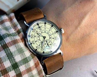 Reloj de pulsera POBEDA Aviator, reloj militar soviético, reloj moderno de la URSS: reloj de estilo vintage