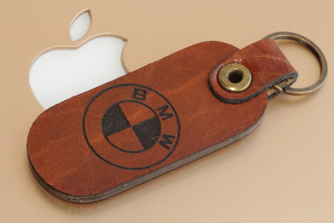 BMW Key ring Leather Keychain Stamped keychain Leather BMW Etsy