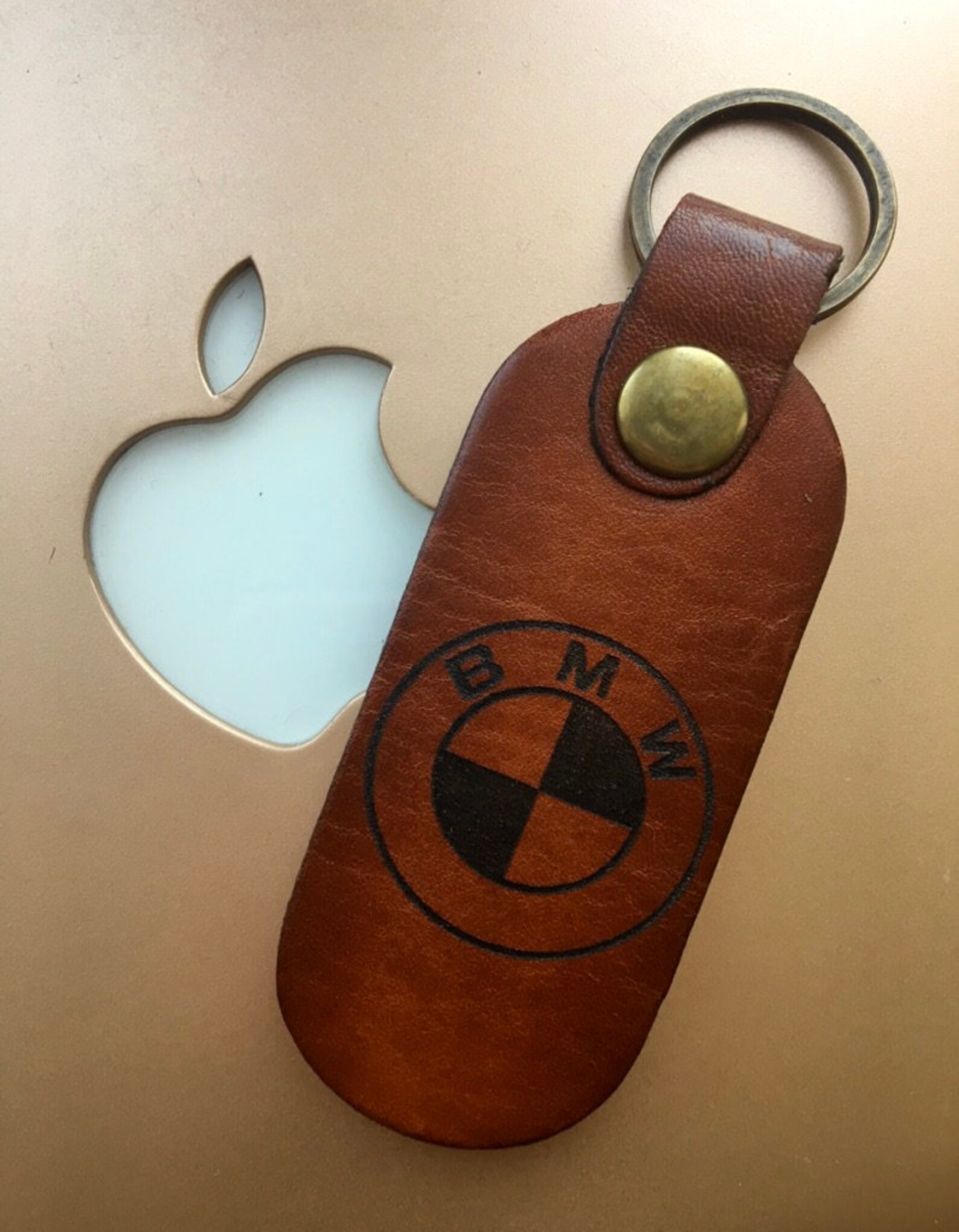 BMW Key ring Leather Keychain Stamped keychain Leather BMW Etsy