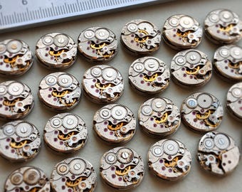 Lot of 10 CHAIKA Watch Movements 16mm | Vintage USSR Mechanical Parts for Steampunk & Jewelry Making