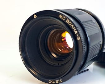 Lente macro vintage MC Volna-9 f/2.8 50 mm montura M42