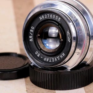 INDUSTAR-50 50mm f/3.5 USSR lens for Fed Zorki Leica M39 mount Silver KMZ