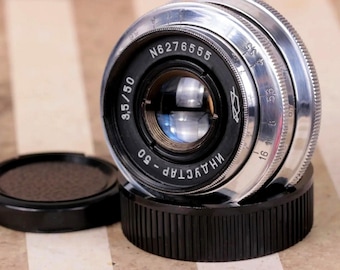 Objetivo INDUSTAR-50 50 mm f/3,5 URSS para montura Fed Zorki Leica M39 Plata KMZ