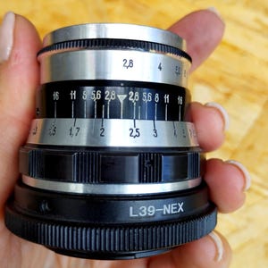 Industar-61 „Zebra“ 2,8/52 mm sowjetisches Objektiv Leica M39 Zorki FED UdSSR/ L39 - NEX