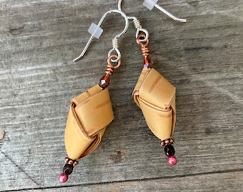 Birch Bark Diamond shape earrings