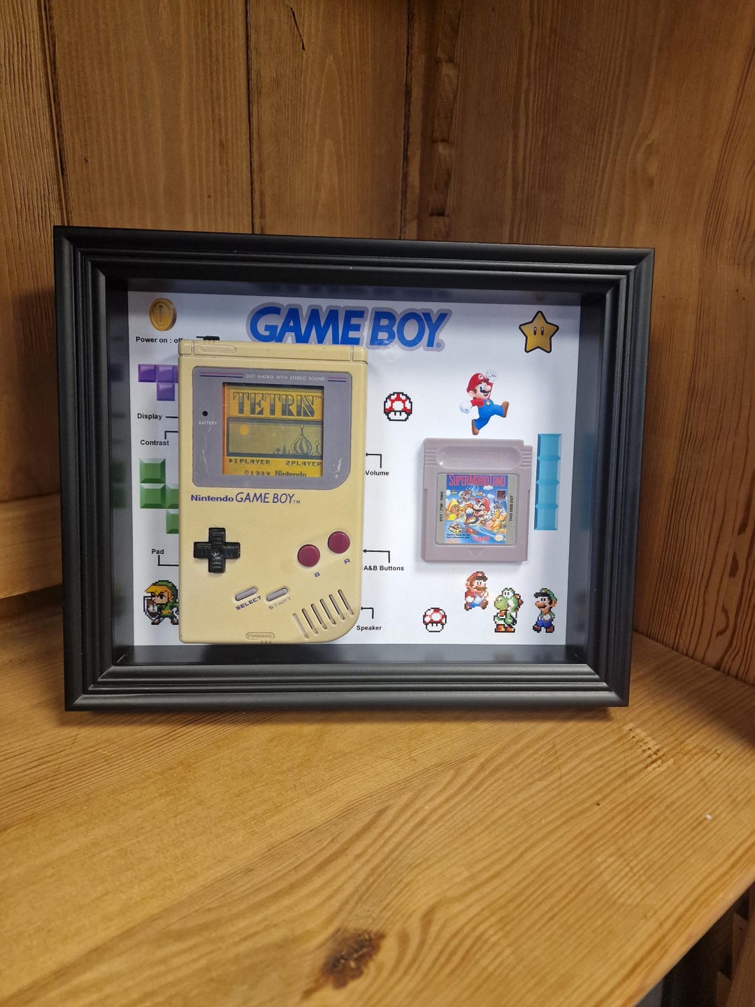Vintage Game Boy Frame – Nintendo Console + Game – Retro Gaming Decor ...
