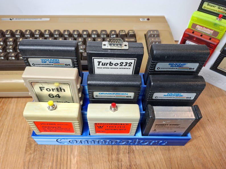 Commodore C64 Plug-in Cards/game Modules Organizer and Display - Store ...