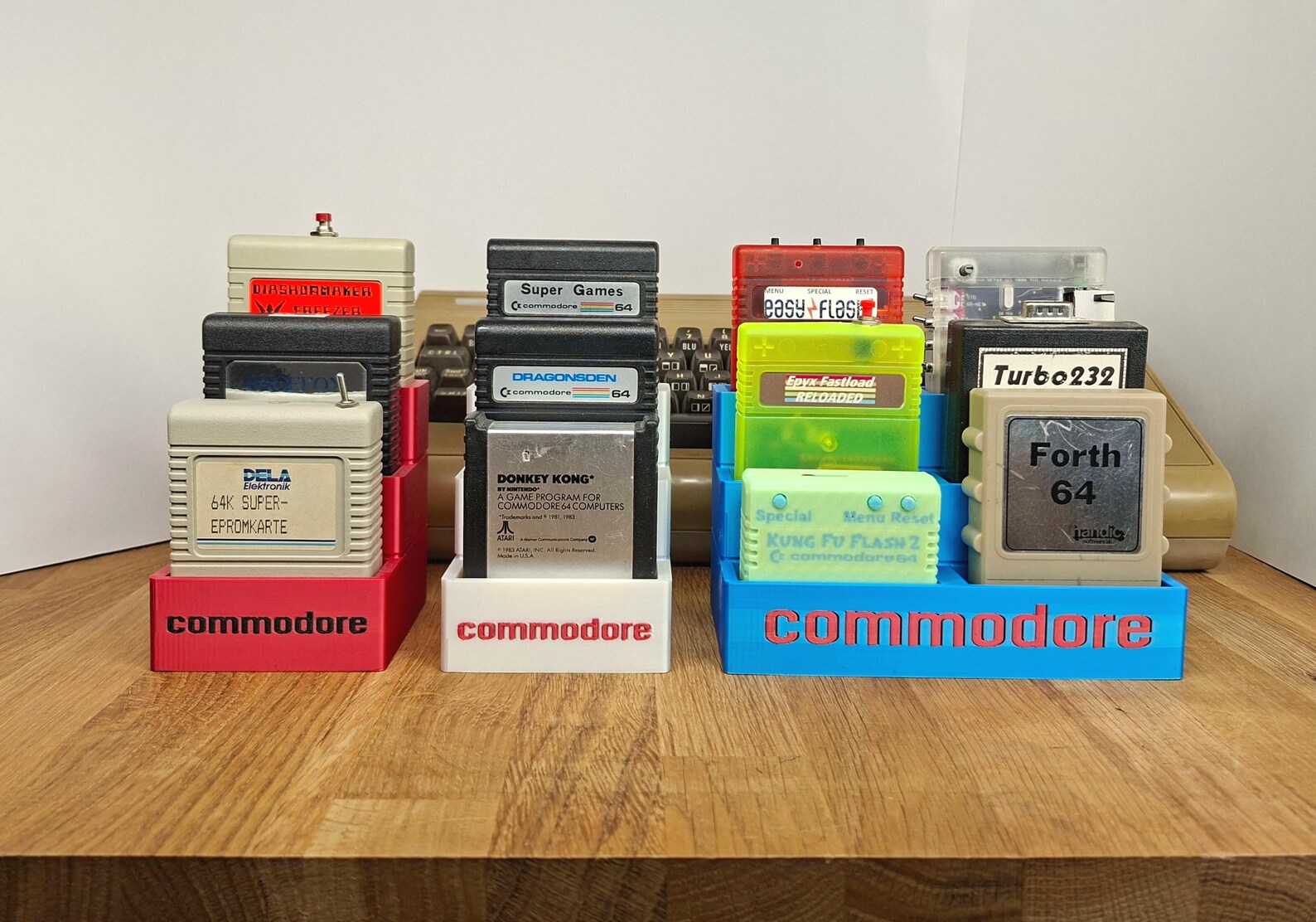 Commodore C64 Plug-in Cards/game Modules Organizer and Display - Store ...