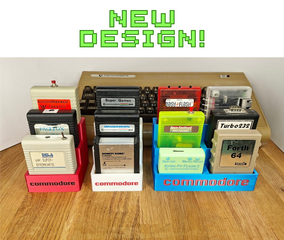 Commodore C64 Plug-in Cards/game Modules Organizer and Display - Store ...